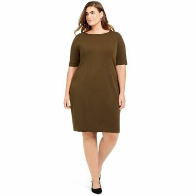 SSS-B M-109 {Alfani} Autumn Moss Sheath Dress Retail 89.50 PLUS SIZE 16W 20W