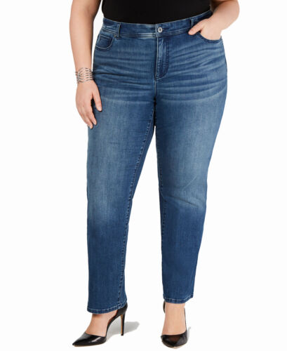 BT-M  M-109   {INC} Blue Straight Leg Jeans Retail 79.50 EXTENDED PLUS SIZE 22W 24W 28W