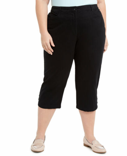 BT-O  M-109   {Karen Scott} Black Capri Pants Retail $46.50 PLUS SIZE 16W 18W 20W 22W