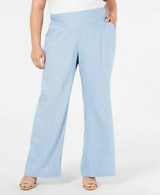 BT-Q {INC} Chambray Wide Leg Pants Retail €79.50 PLUS SIZE 16W 22W