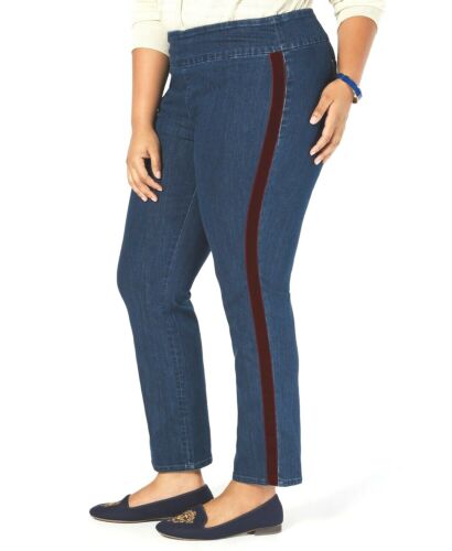 BT-I  M-109  [Charter Club} Blue Tummy Control Jeans Retail €74.50 EXTENDED PLUS SIZE 26W 28W