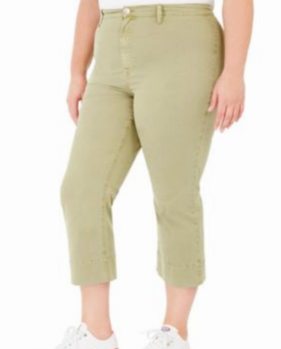 BT-X  M-109  {Celebrity Pink} Lt. Olive Cropped Pants Retail 54.00 PLUS SIZE 16W 18W