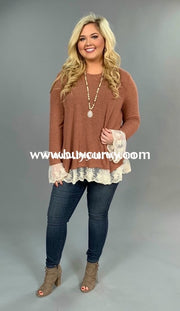 Sd-H {Happy Together} Cinnamon Knit With Lace Detail Sale!! Solid With