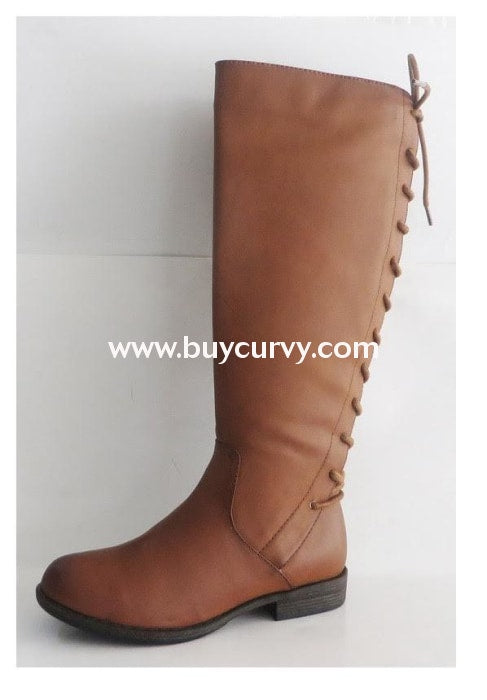 Shoes {Bamboo} Brown Boots With Back Lace Up Design Sale! Shoes