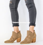 Shoes Miim Khaki Suede Booties With Heel Shoes