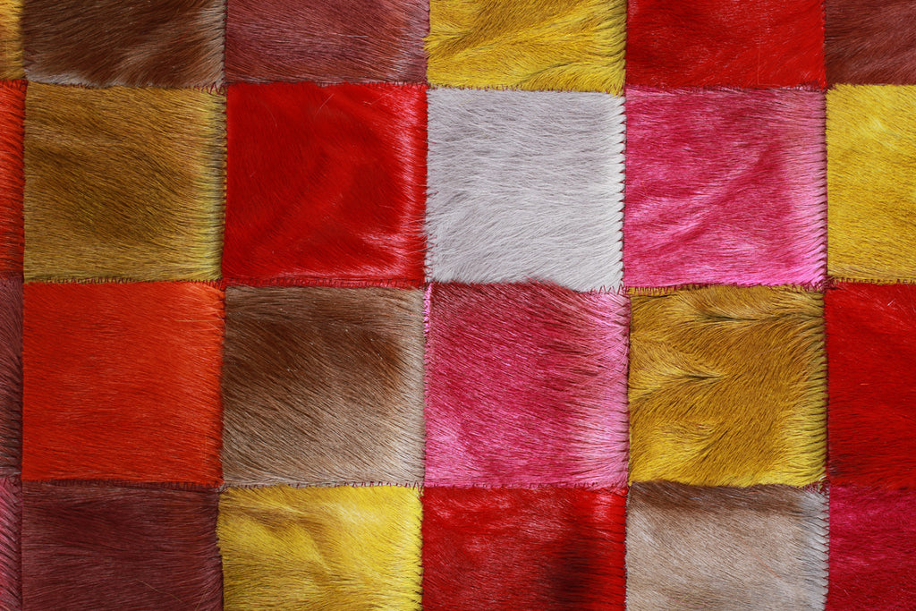 Spanish Carousel Springbok Multi Leather Rug