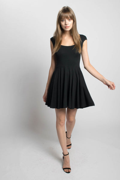 basic black skater dress
