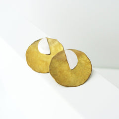 mixed metal ear jacket earrings