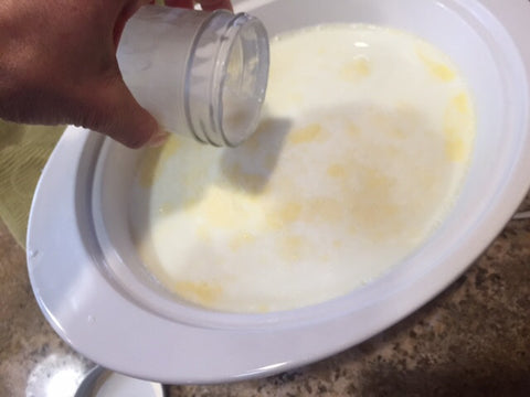 DIY Yogurt - Stir in the Yogurt Starter and Combine