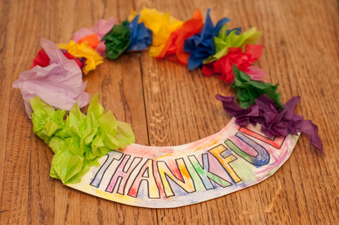 Thankful Tissue Paper Wreath for Kids