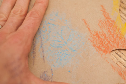 Step 1: Leaf Rubbing - leaf underneath and rub the top with the side of a crayon