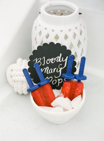 Monkey Fist Wedding Knot behind bloody mary pops