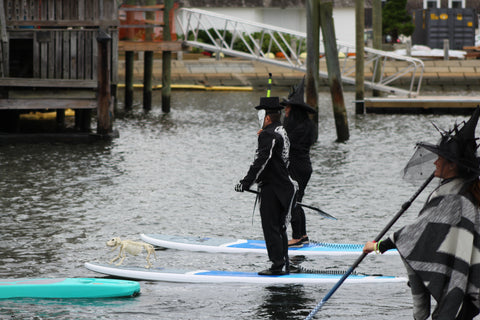 witch paddle heading for the drawbridge