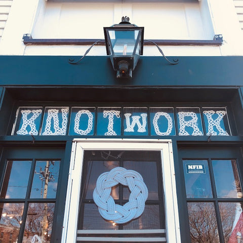Knotwork sign in Mystic