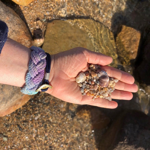 a handful of sand at Weekapaug