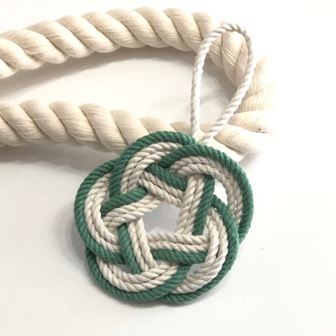 green and white ornament