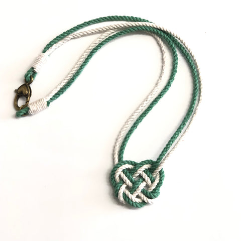 celtic heart knot necklace in Saint Patricks Day Green