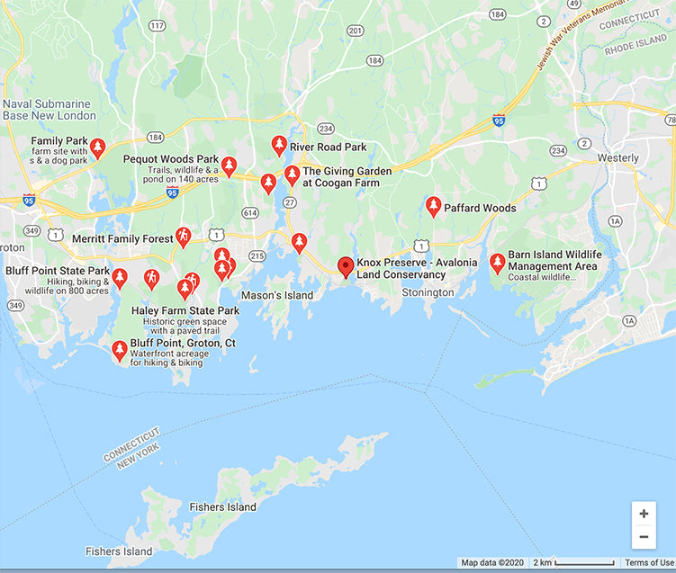 Southern CT map of parks and recreation areas