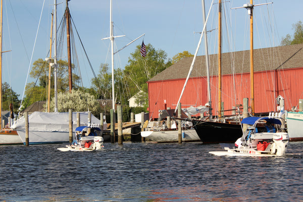 Mystic Boat Adventures cruising by Mystic Seaport