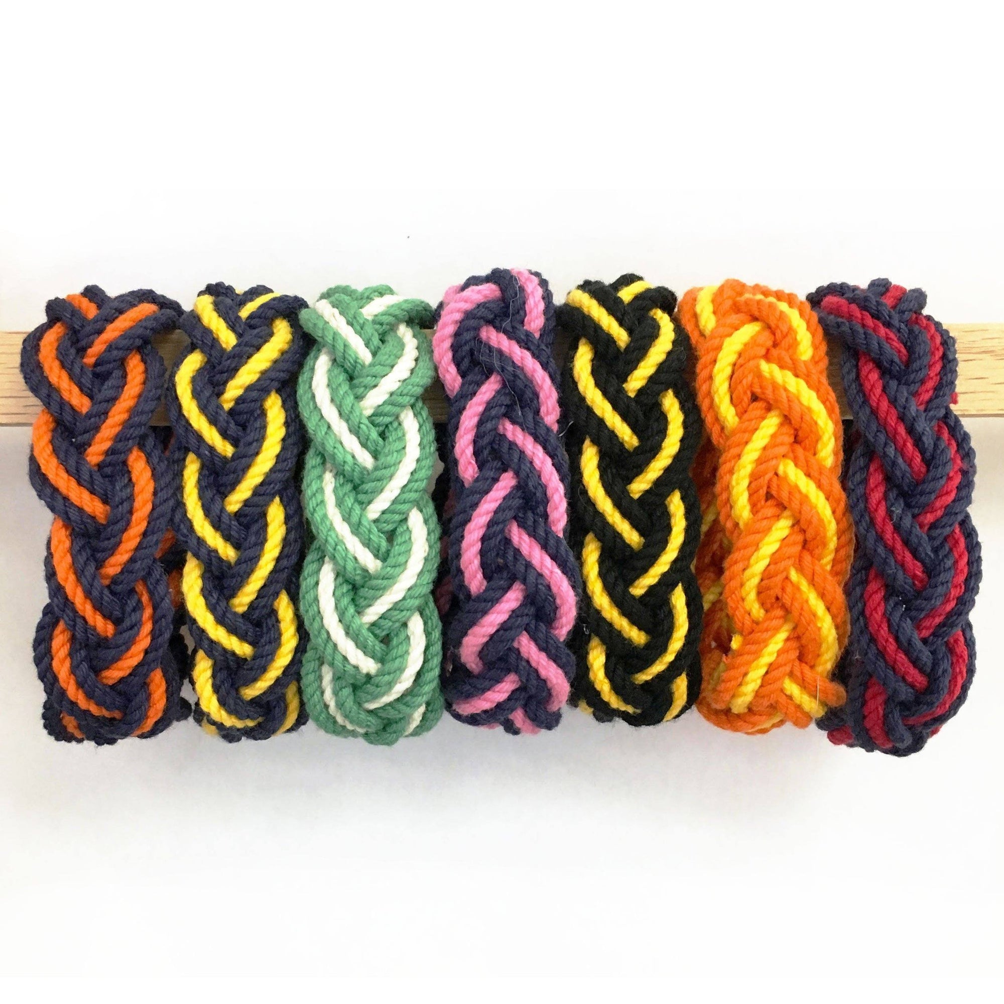 Nautical Knot Striped Sailor Bracelet, Custom Colors - Choose Your Own handmade at Mystic Knotwork