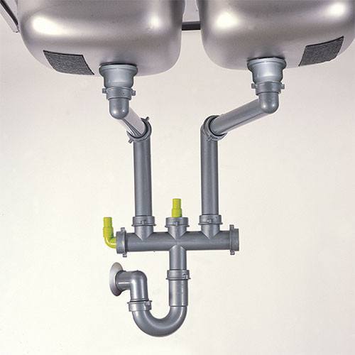 Spazi F 2 Double Bowl Plumbing Kit