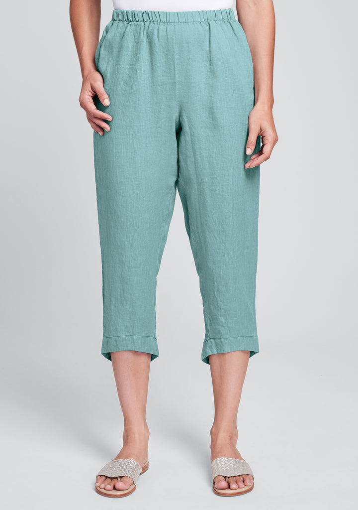 linen crop pants