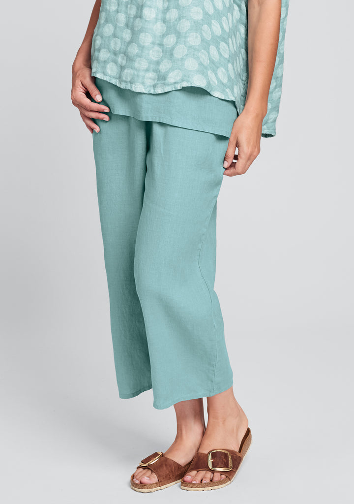 blue linen pants