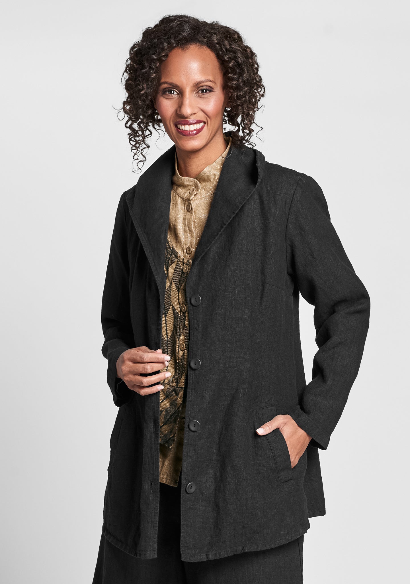 opera jacket linen jacket black