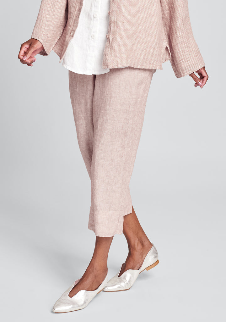 peach linen pants