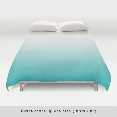 Turquoise Ombre Duvet Cover Latte Design