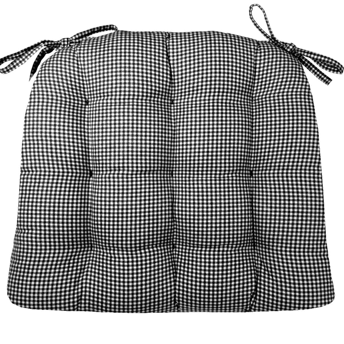 black and white gingham chair cushions