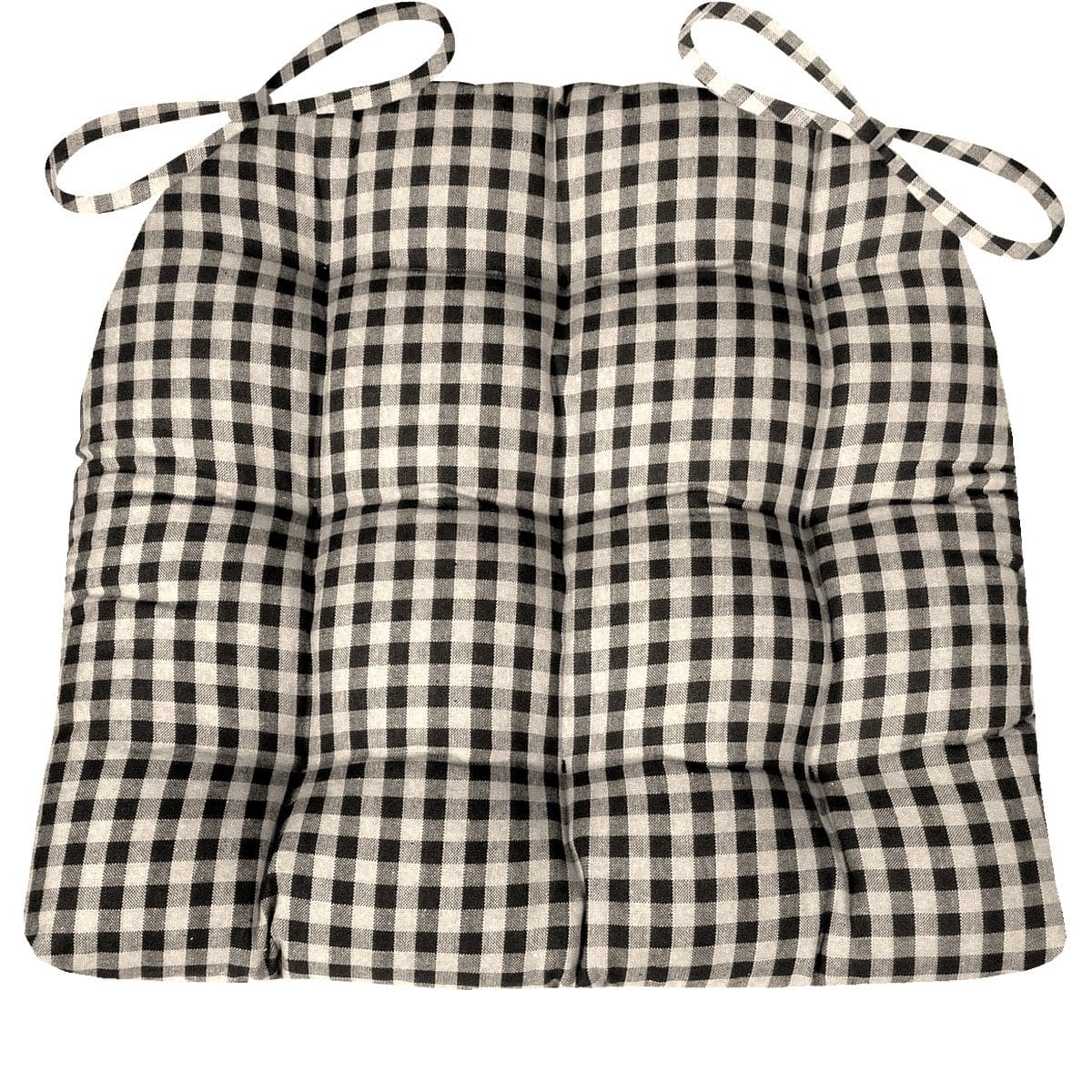 black and white gingham chair pads