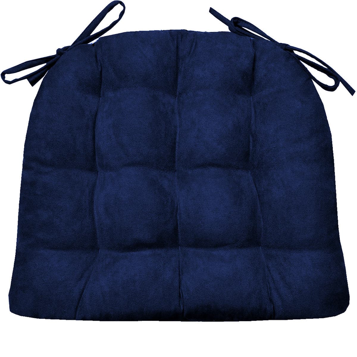 Micro Suede Royal Blue Dining Chair Pads Latex Foam Fill