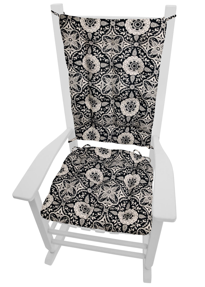 Signature Black Rocking Chair Cushions - Latex Foam Fill – Barnett Home