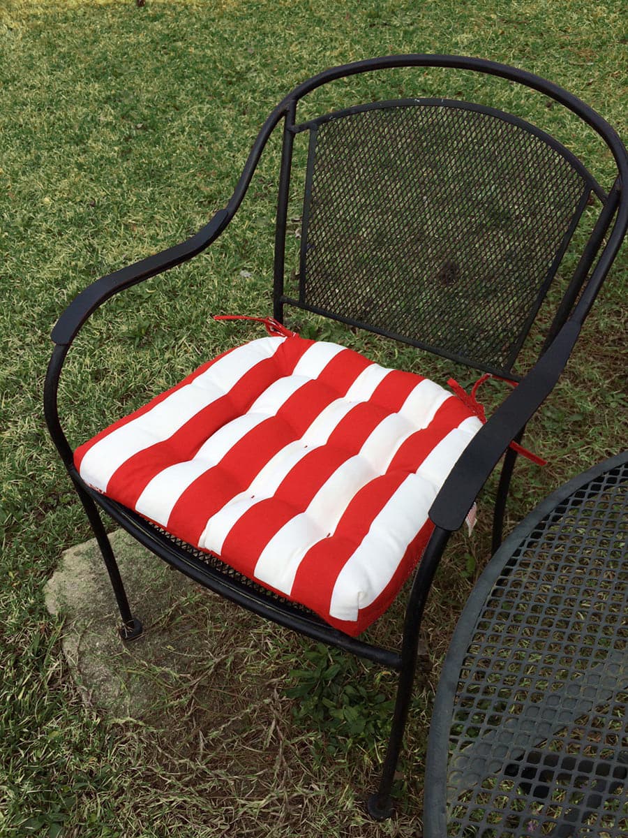 Sea Shore Stripe Red Indoor / Outdoor Dining Chair Pads & Patio Cushio