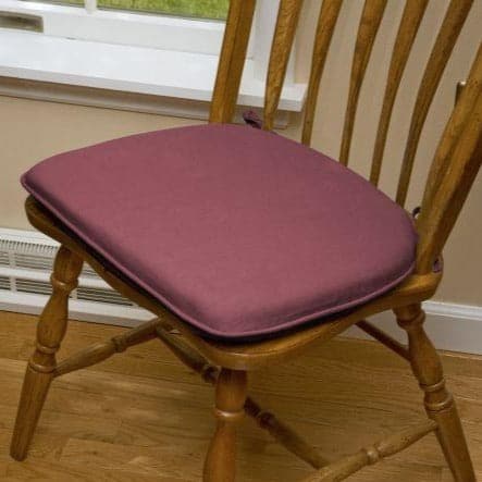 Cotton Duck Wine Red Solid Color Flat Chair Pads Polyurethane