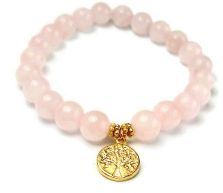 Tree of Life Rose Quartz - Grounding Faith Unconditional Love - Pranajewelry