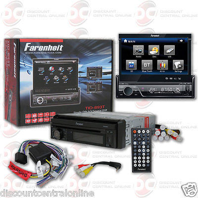 FARENHEIT TID-893T 1-DIN CD DVD STEREO W/ 7" FLIP-UP MONITOR & ANALOG TV TUNER