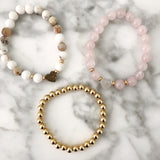 {Kid's Size} White Druzy Heart Stretch Bracelet