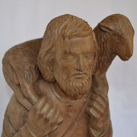 Jesus carry lamb sculpture by Medard Bourgault