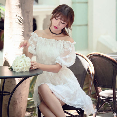 white dress korean style