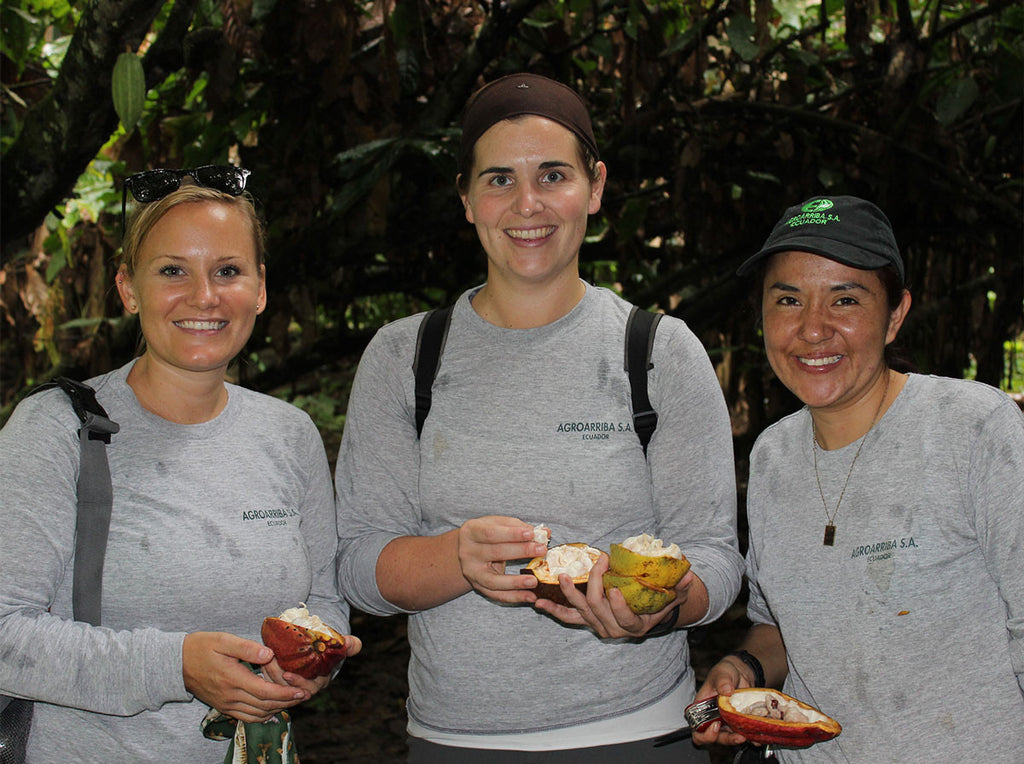 Kate Cavallin and Pam Schrier with an AgroArriba colleague, 2017.
