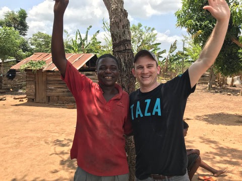 Samuel and I practice our election victory celebration​ 