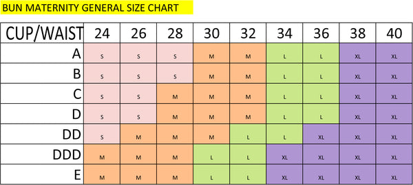 Zoe Maternity Size Chart