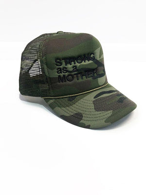 Strong As A Mother Trucker Hat Hat anekantsquick Nursing Apparel 