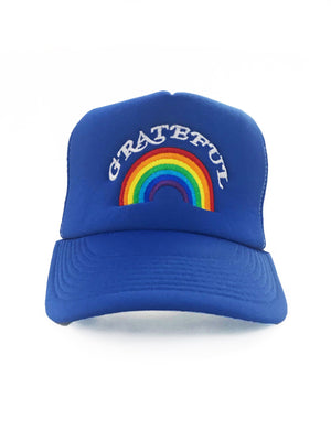 Grateful Rainbow Trucker Hat Hat anekantsquick Nursing Apparel 