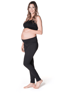 Perfect Postpartum Fold Over Legging - 3 Colors Pant robertwilsonassociates Nursing Apparel small 2/4 black 
