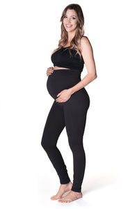 Perfect Postpartum Fold Over Legging - 3 Colors Pant anekantsquick Nursing Apparel medium 6/8 black 