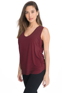 Flowy All Day Nursing Tank - 4 Colors Bun Signature Nursing Tank Top anekantsquick Nursing Apparel XXL 16 wine 