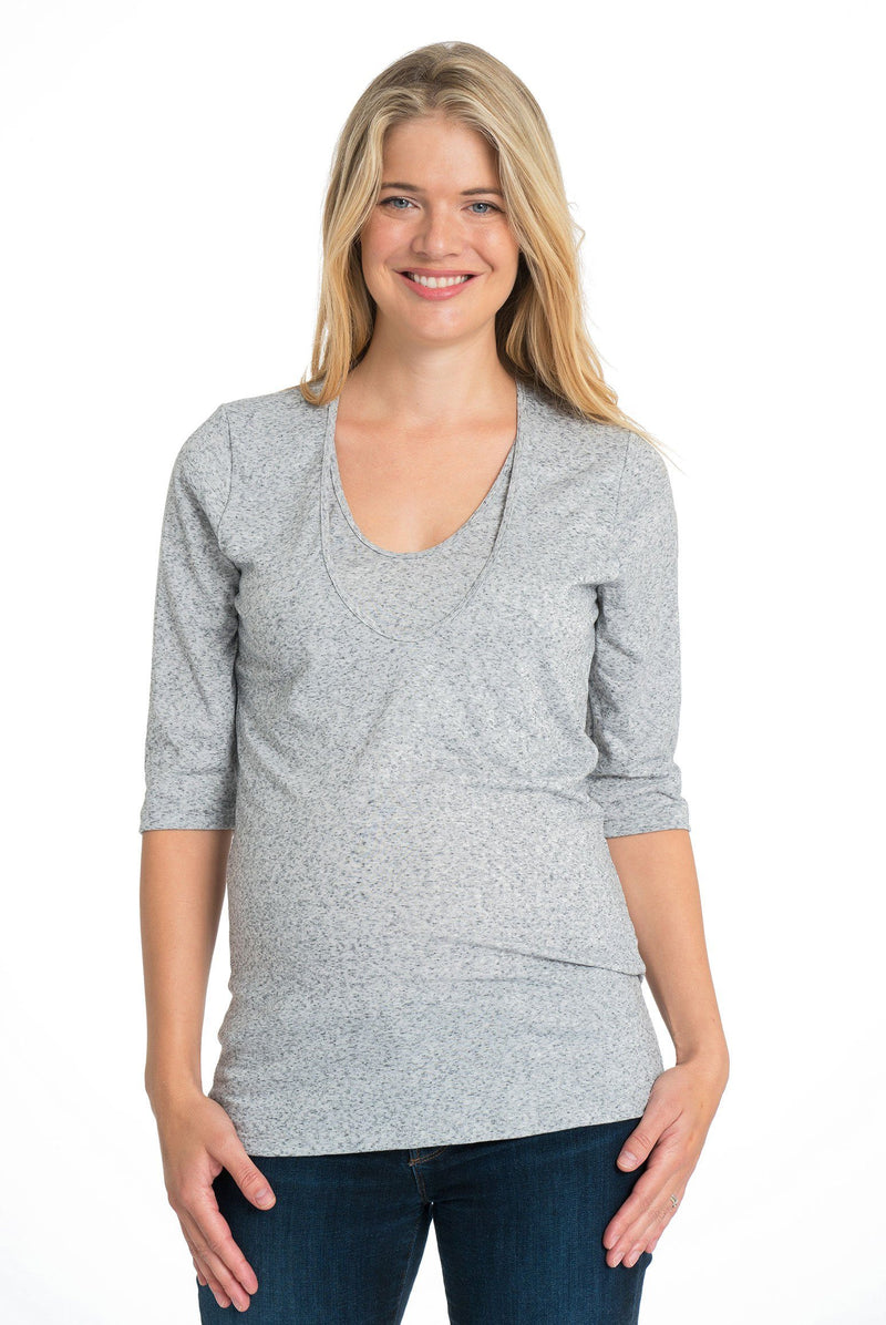 Three Quarter Sleeve Nursing Tee anekantsquick Nursing Apparel 